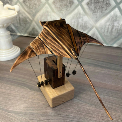 Ocean Workshop™ Handcrafted Wooden Manta Ray Automaton